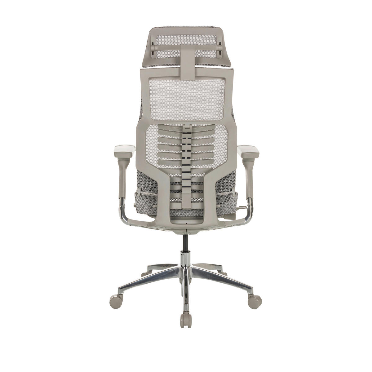 DREHSTUHL  in Netz Hellgrau  - Hellgrau/Alufarben, Basics, Kunststoff/Textil (67/119-135/60cm) - MID.YOU