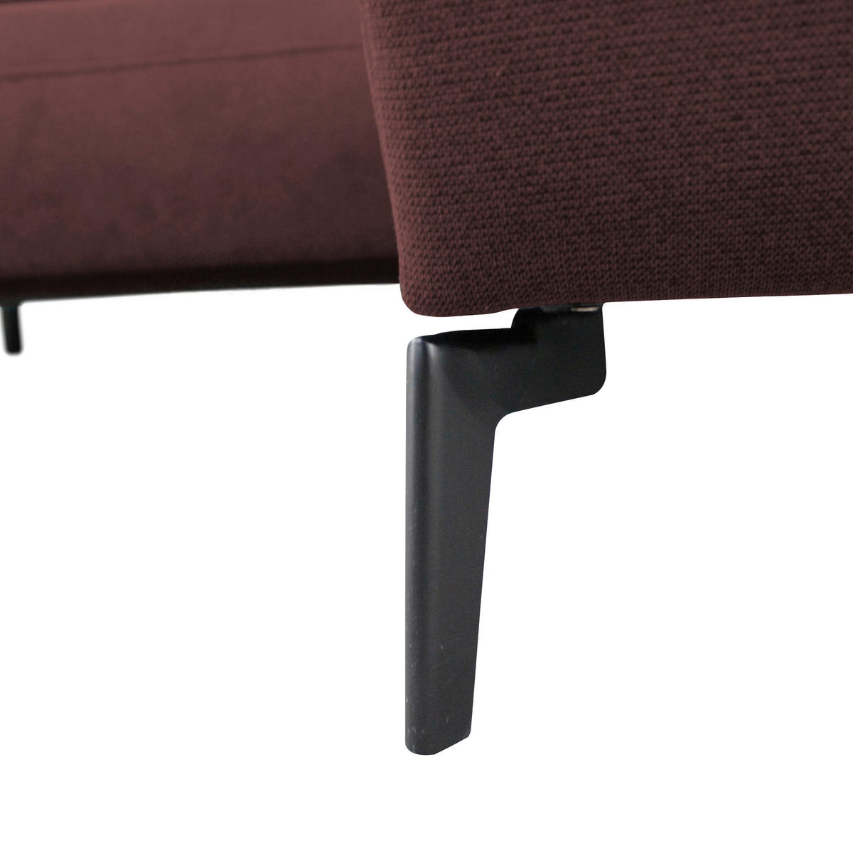 ECKSOFA in Flachgewebe Rot  240/163 cm  - Rot/Schwarz, Design, Textil/Metall (240/163cm) - MID.YOU