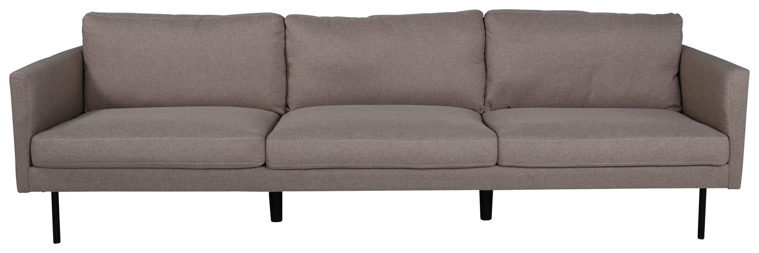 3-SITZER-SOFA Textilgeflecht Braun, Schwarz  - Schwarz/Braun, Design, Textil/Metall (260/78/80cm) - Livetastic