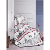 TAKARÓ  - sötétvörös/fehér, Basics, textil (36/36/10cm)