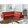 ECKSOFA Rot Echtleder Lederlook  - Rot/Schwarz, Design, Leder/Holz (244/199cm) - Livetastic