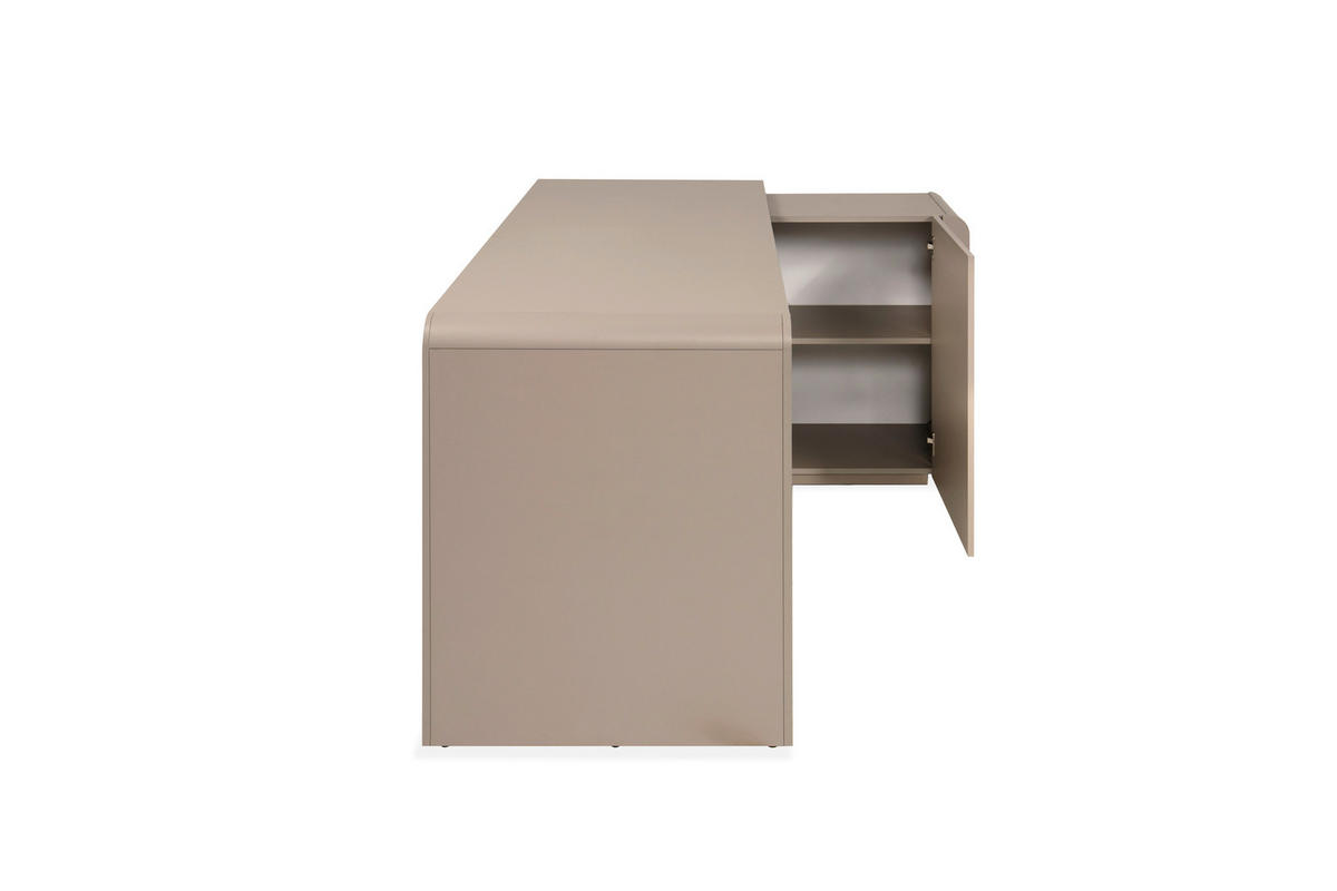 ECKSCHREIBTISCH  Greige Kabeldurchlass, seitenverkehrt montierbar  - Greige, KONVENTIONELL, Holzwerkstoff (165/75/117,5cm) - Livetastic
