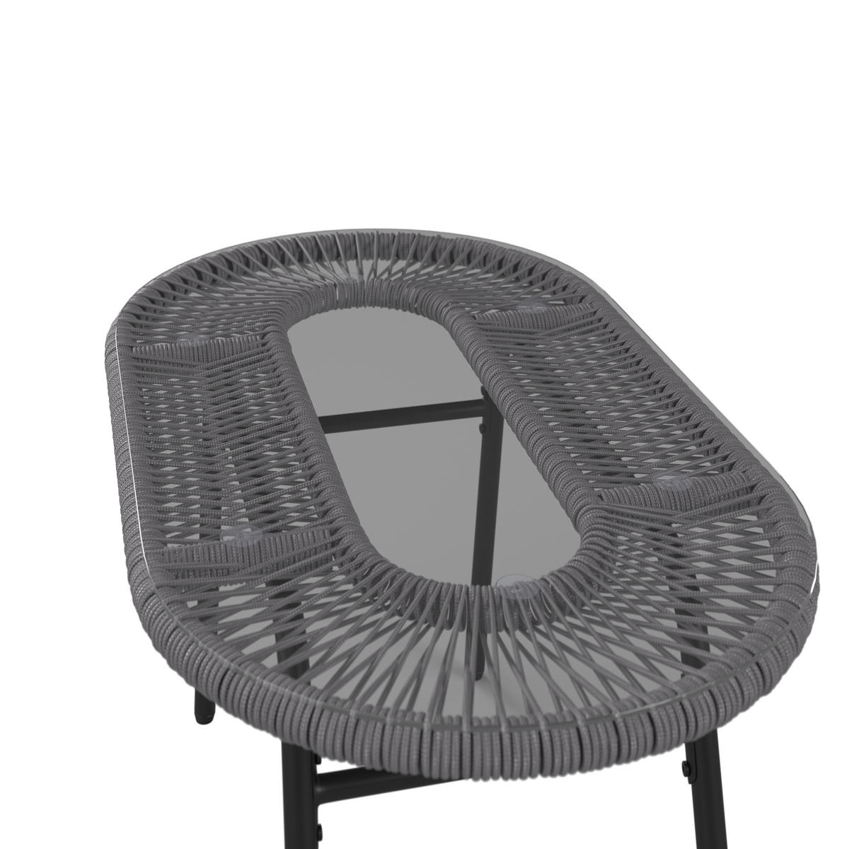 GARTENSET   - Schwarz/Grau, Modern, Textil/Metall (90/50/38cm) - Ambia Garden