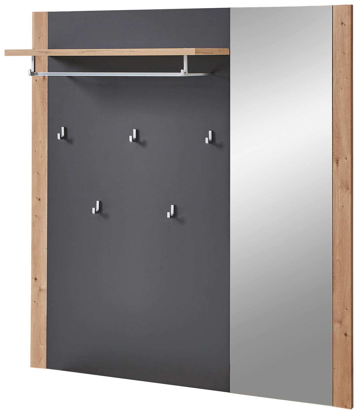 GARDEROBNI PANEL - barve grafita/hrast artisan, Design, steklo/leseni material (122/131/30cm) - Xora