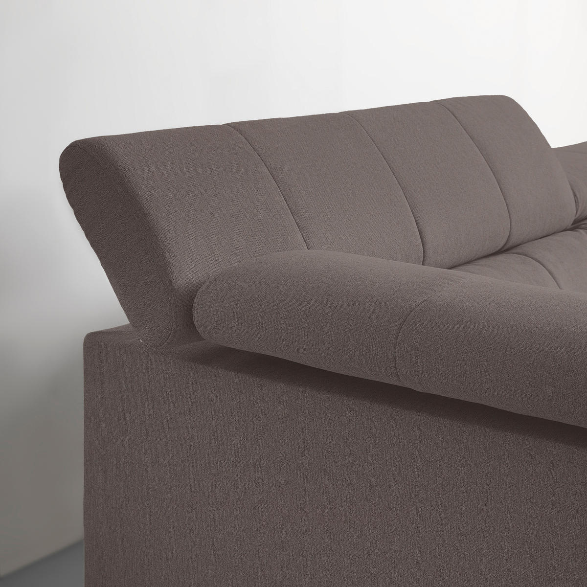 ECKSOFA in Chenille Graphitfarben  - Schwarz/Graphitfarben, Modern, Textil/Metall (201/296cm) - Livetastic