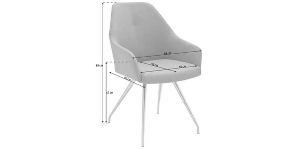 STUHL in Edelstahl Lederlook Metall, Textil - Taupe/Edelstahlfarben, Design, Textil/Metall (55/88/62cm) - Novel