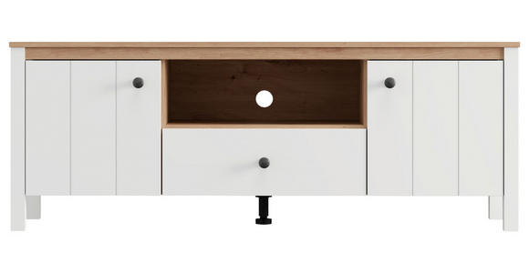 LOWBOARD  143/53.5/40 cm 1 Schublade(n) stehend  - Schwarz/Weiß, Basics, Holzwerkstoff/Kunststoff (143/53.5/40cm) - Carryhome