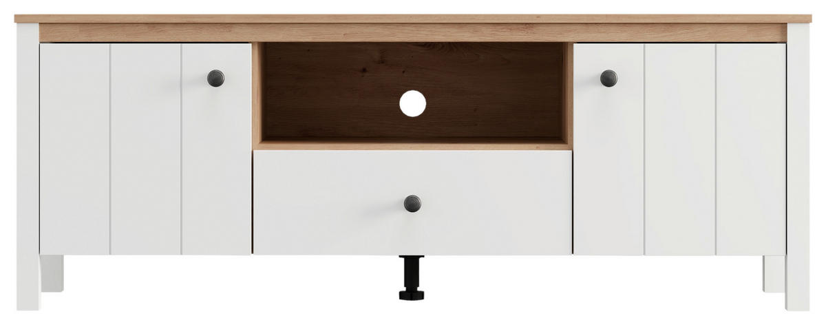 NISKA KOMODA   143/53.5/40 cm   bijela, hrast Artisan   - bijela/hrast Artisan, Basics, drvni materijal/plastika (143/53.5/40cm) - Carryhome