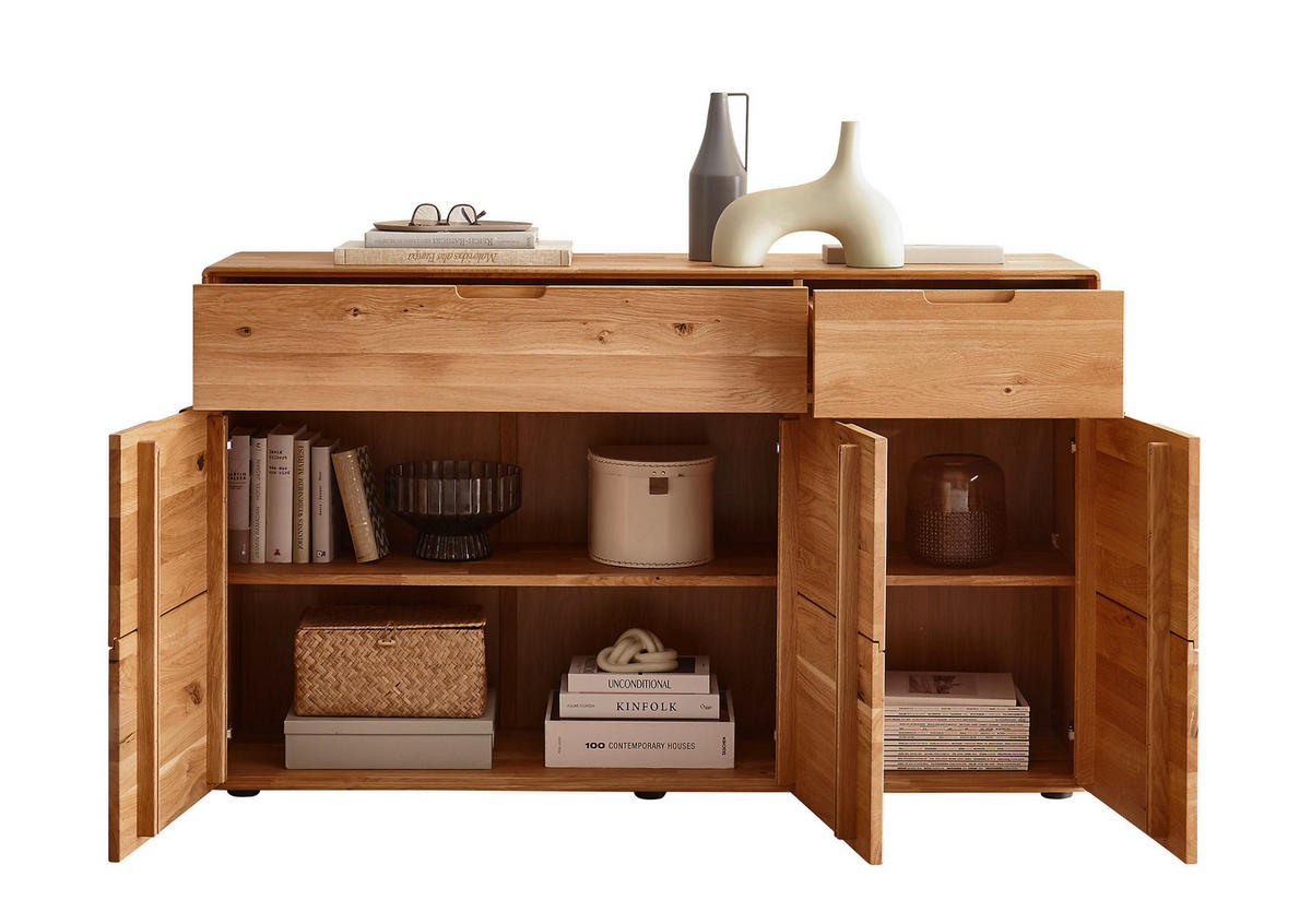 KOMMODE , 149/91/40 cm, 2 Schublade(n)  - Wildeiche, Design, Holz (149/91/40cm) - Livetastic