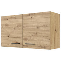KÜCHENOBERSCHRANK 100/54,8/32 cm  in Eiche Artisan  - Schwarz/Eiche Artisan, KONVENTIONELL, Holzwerkstoff/Metall (100/54,8/32cm) - FlexWell