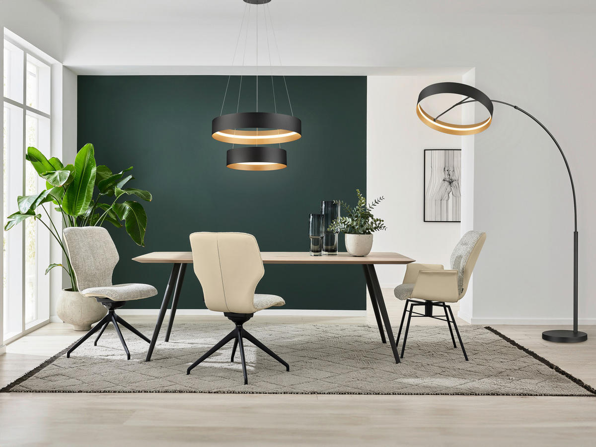 STOJACÍ LED SVÍTIDLO, 60/200 cm  - černá/barvy zlata, Design, kov (60/200cm) - Musterring