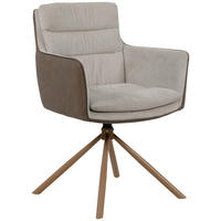 ARMLEHNSTUHL  in Stahl Cord, Lederlook  - Eichefarben/Beige, KONVENTIONELL, Textil/Metall (59/88/63cm) - MID.YOU