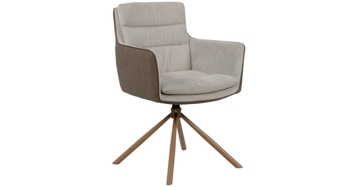 MID.YOU ARMLEHNSTUHL in Stahl Cord, Lederlook jetzt nur online  