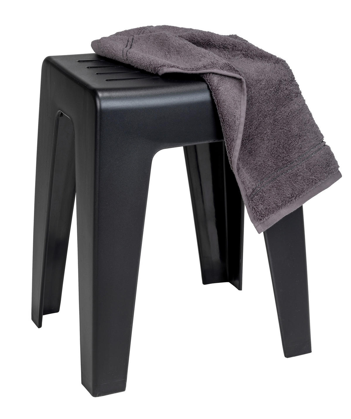 BADHOCKER - Schwarz, KONVENTIONELL, Kunststoff (38/47/32cm) - Wenko