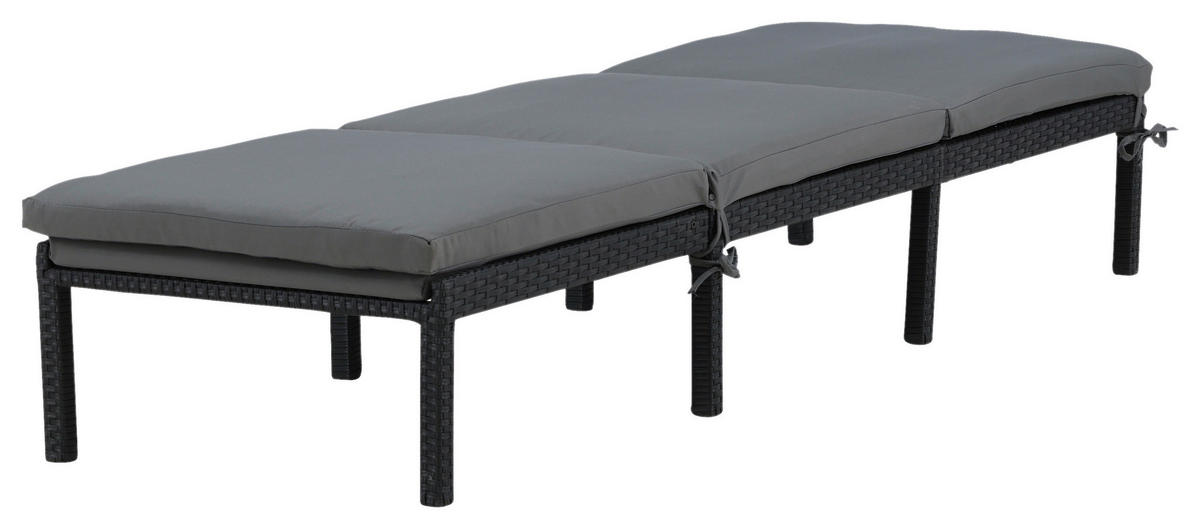 SONNENLIEGE 59/84/198 cm  - Schwarz, KONVENTIONELL, Kunststoff (59/84/198cm) - Gardenson