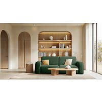 SCHLAFSOFA Tuzzi in Velours Dunkelgrün  - Dunkelgrün/Schwarz, Basics, Kunststoff/Textil (252/94/105cm) - Livetastic