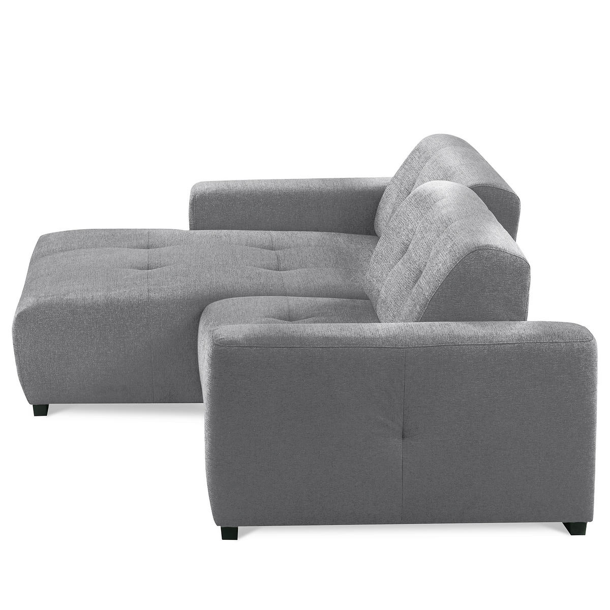 ECKSOFA AUSTIN Grau Flachgewebe Sitztiefenverstellung  - Schwarz/Grau, Design, Kunststoff/Textil (169/286cm) - Livetastic