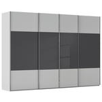 SCHWEBETÜRENSCHRANK  in Schwarz, Seidengrau  - Chromfarben/Seidengrau, KONVENTIONELL, Glas/Holzwerkstoff (316/235/68cm) - Novel