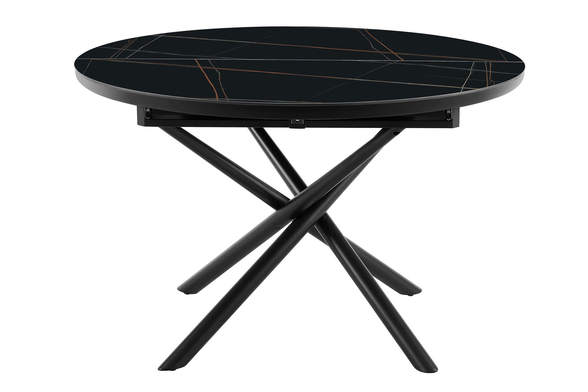 ESSTISCH in Keramik, Holzwerkstoff 120-160/120/76 cm  - Schwarz, MODERN, Keramik/Holzwerkstoff (120-160/120/76cm) - Livetastic