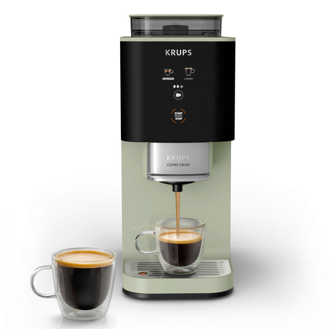 KAFFEEVOLLAUTOMAT Coffee Crush  - Salbeigrün, Basics, Kunststoff (38.5/18.5/41cm) - Krups
