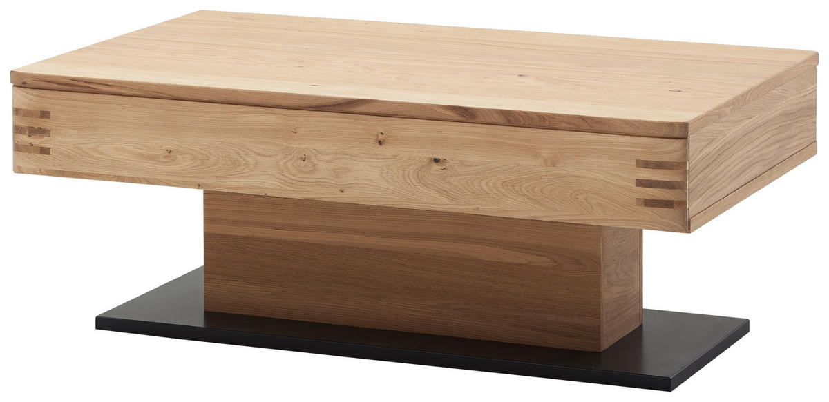 COUCHTISCH Balkeneiche furniert, massiv 115/70/45 cm rechteckig Anthrazit, Eichefarben  - Eichefarben/Anthrazit, Design, Holz/Holzwerkstoff (115/70/45cm) - Livetastic