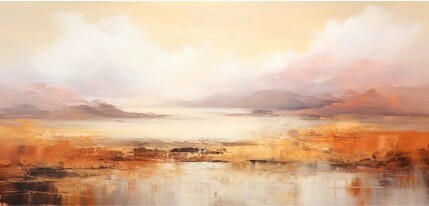 Euroart Leinwandbild Abstract Landscape I Mehrfarbig 115x55 cm