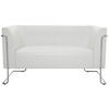 2-SITZER-SOFA Lederlook Weiß  - Silberfarben/Weiß, MODERN, Textil/Metall (130/71/74cm) - MID.YOU