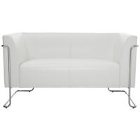 2-SED,  bela tekstil  - srebrne barve/bela, Moderno, kovina/tekstil (130/71/74cm) - MID.YOU