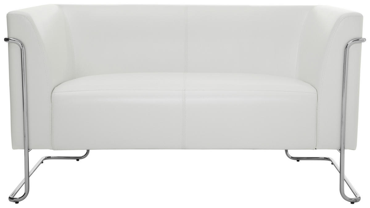 2-SED,  bela tekstil  - srebrne barve/bela, Moderno, kovina/tekstil (130/71/74cm) - MID.YOU