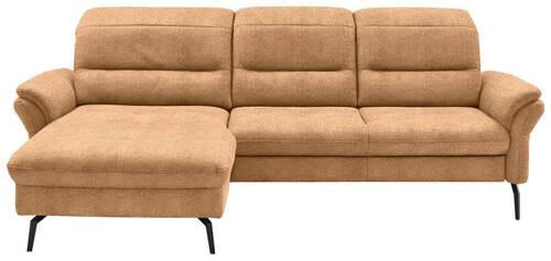 ECKSOFA in Flachgewebe Currygelb  - Currygelb/Schwarz, Konventionell, Textil/Metall (181/260cm) - Beldomo Speed