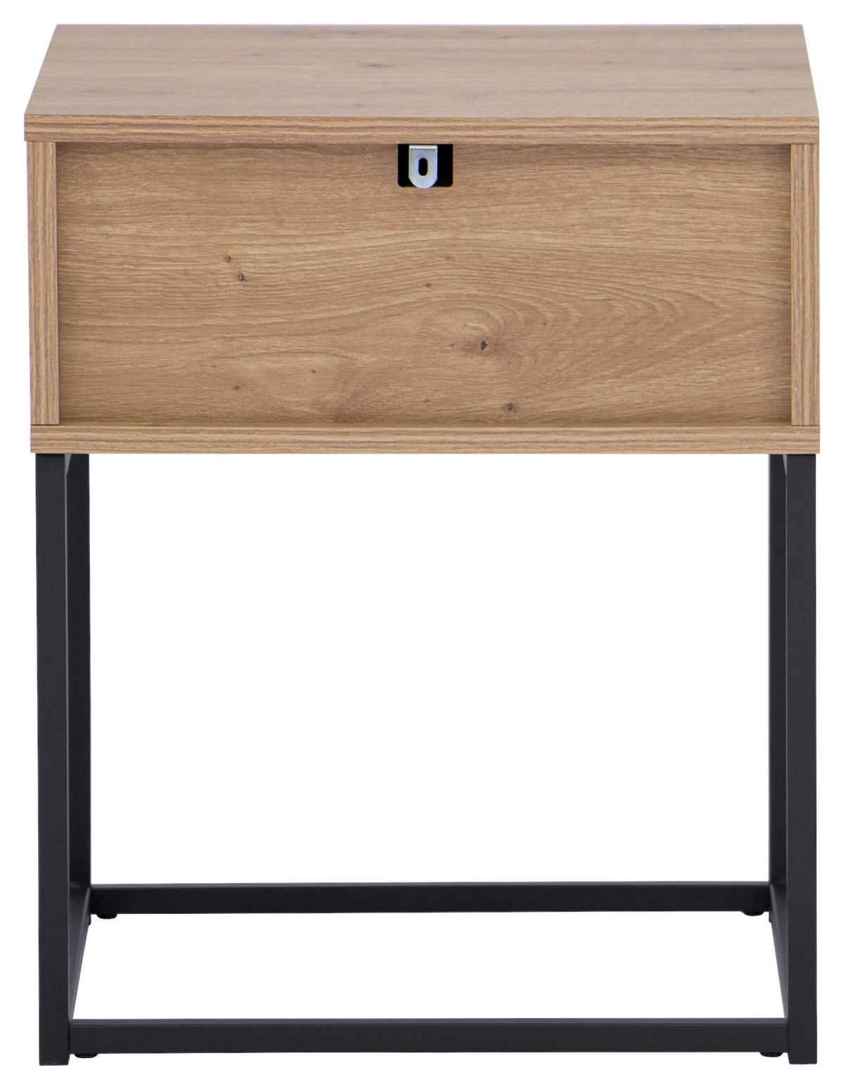 NACHTSCHRANK 42,5/52/38,5 cm  - Eichefarben/Schwarz, KONVENTIONELL, Holzwerkstoff/Metall (42,5/52/38,5cm) - Boxxx