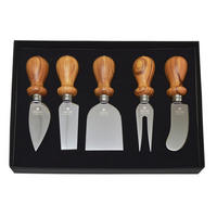 KÄSEMESSERSET Heidi Cheese Line: Oliva  - Basics, Holz/Metall - Heidi Cheese Line