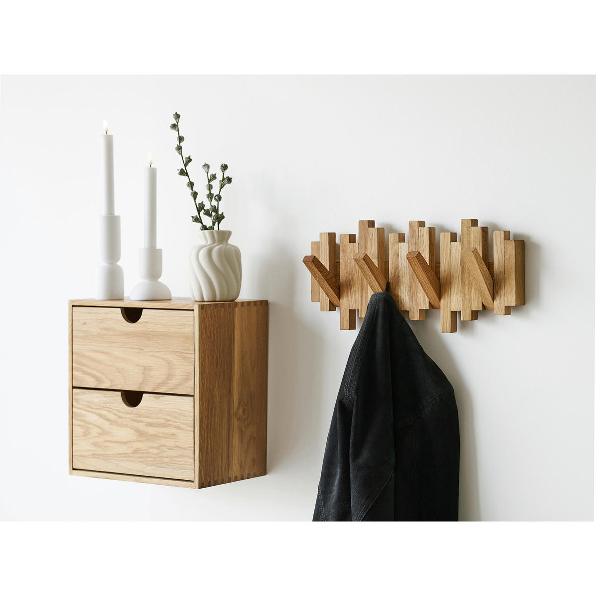 WANDGARDEROBE - Eichefarben, Basics, Holz (40/3/18cm)