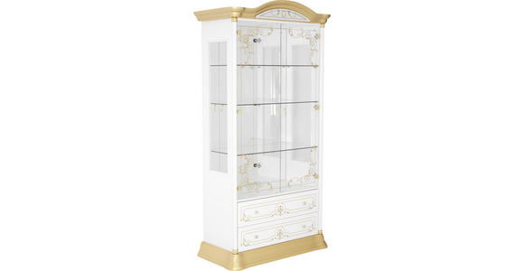 VITRINE in Beige - Beige/Goldfarben, LIFESTYLE, Glas/Holzwerkstoff (76/209/53cm) - Cantus