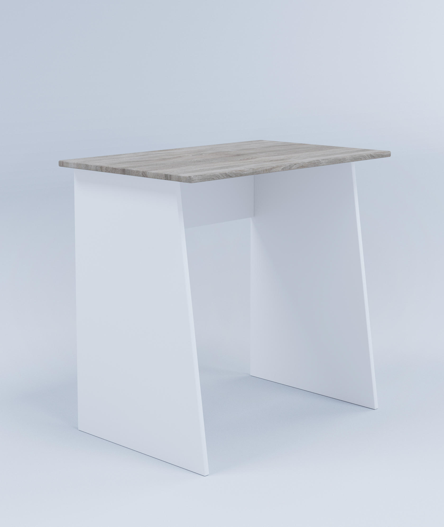 SCHREIBTISCH 80/50/74 cm  in Weiss, Sonoma Eiche  - Weiss/Sonoma Eiche, Basics, Holzwerkstoff (80/50/74cm) - MID.YOU