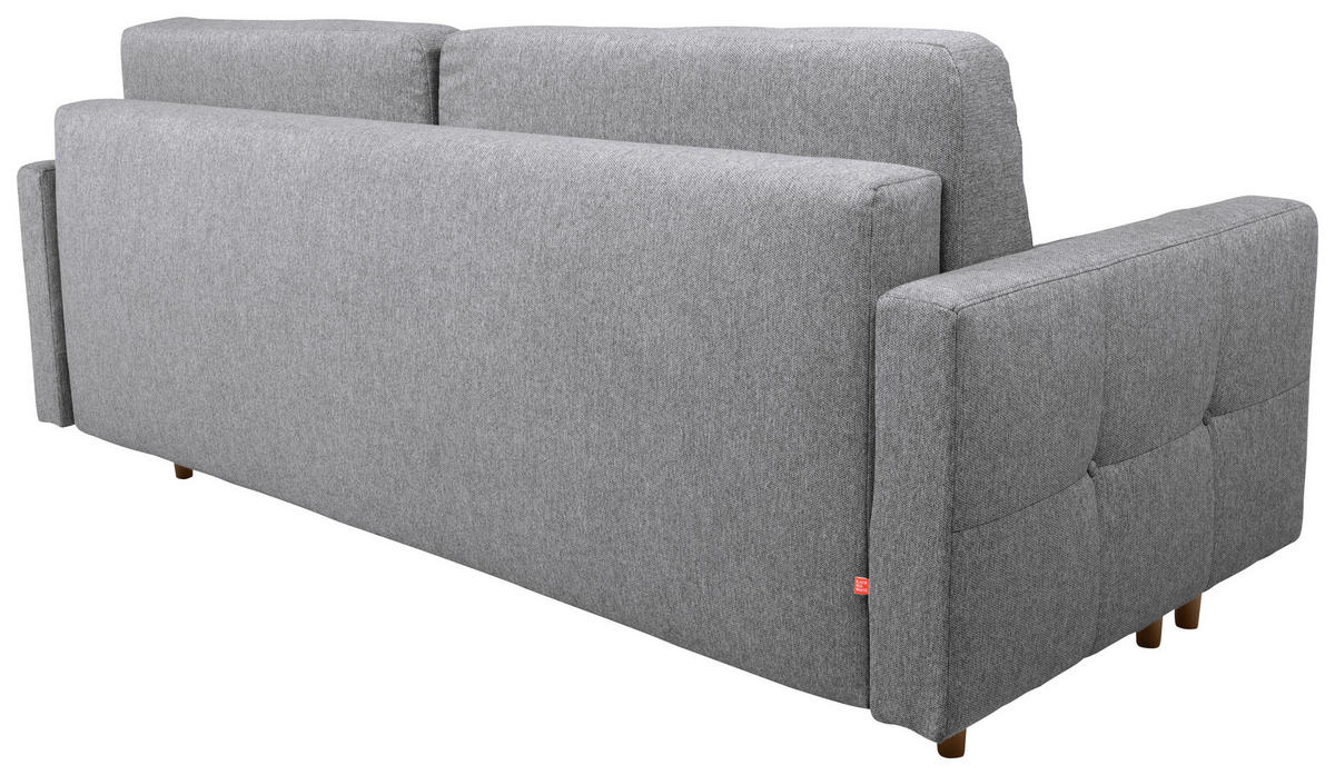 SCHLAFSOFA Flachgewebe Hellgrau  - Eiche Wotan/Hellgrau, KONVENTIONELL, Holz/Textil (222/93/99cm) - MID.YOU