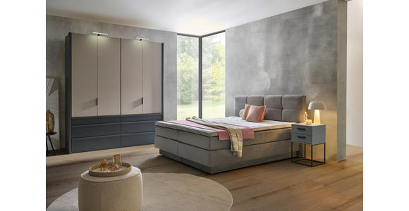 BOXSPRINGBETT 180/200 cm  in Grau  - Schwarz/Grau, KONVENTIONELL, Kunststoff/Textil (180/200cm) - Carryhome
