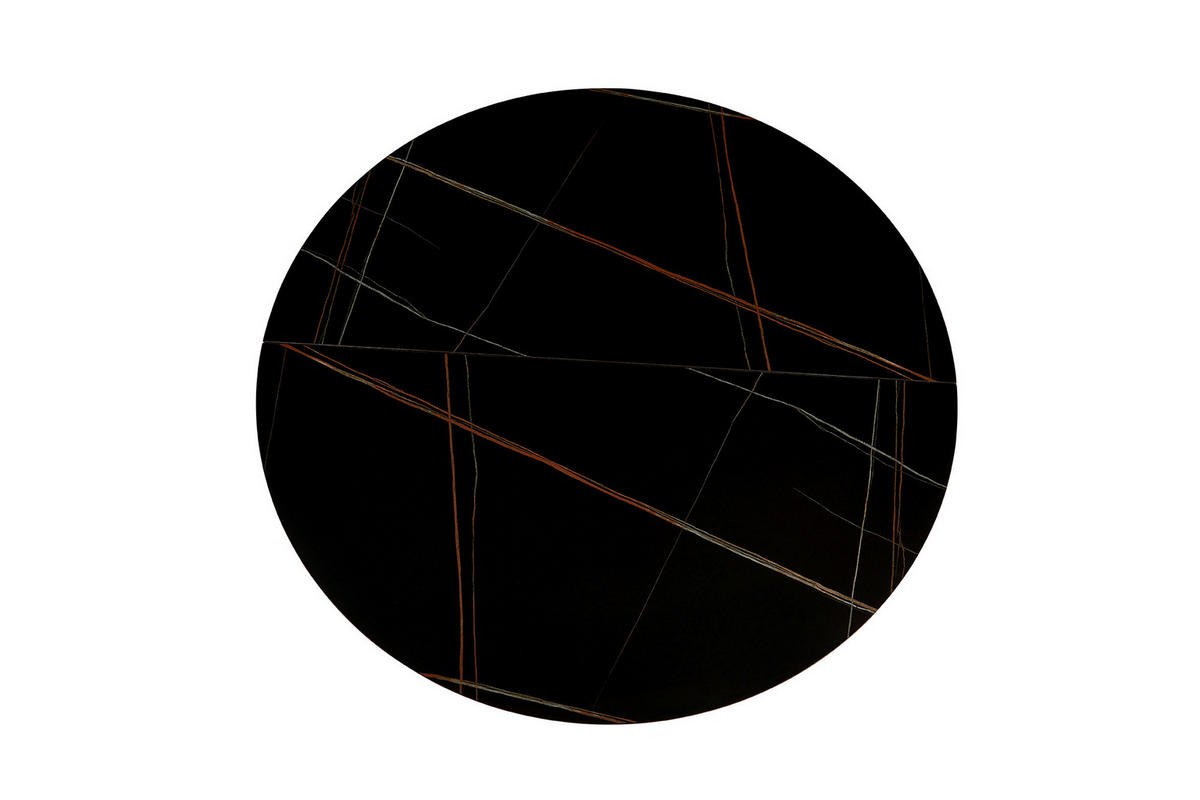 ESSTISCH Schwarz rund  ausziehbar  - Schwarz, MODERN, Keramik/Holzwerkstoff (120-160/120/76cm) - Livetastic