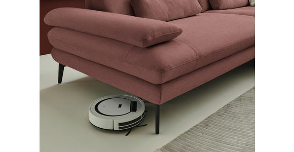 ECKSOFA  in Chenille, Flachgewebe Weinrot  284/180 cm  - Weinrot/Schwarz, Design, Textil/Metall (284/180cm) - Dieter Knoll