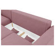 ECKSOFA in Velours Rosa  - Chromfarben/Rosa, KONVENTIONELL, Kunststoff/Textil (195/293cm) - Carryhome