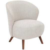 SESSEL in Webstoff Creme  - Walnussfarben/Creme, Design, Holz/Textil (66/78/69cm) - MID.YOU