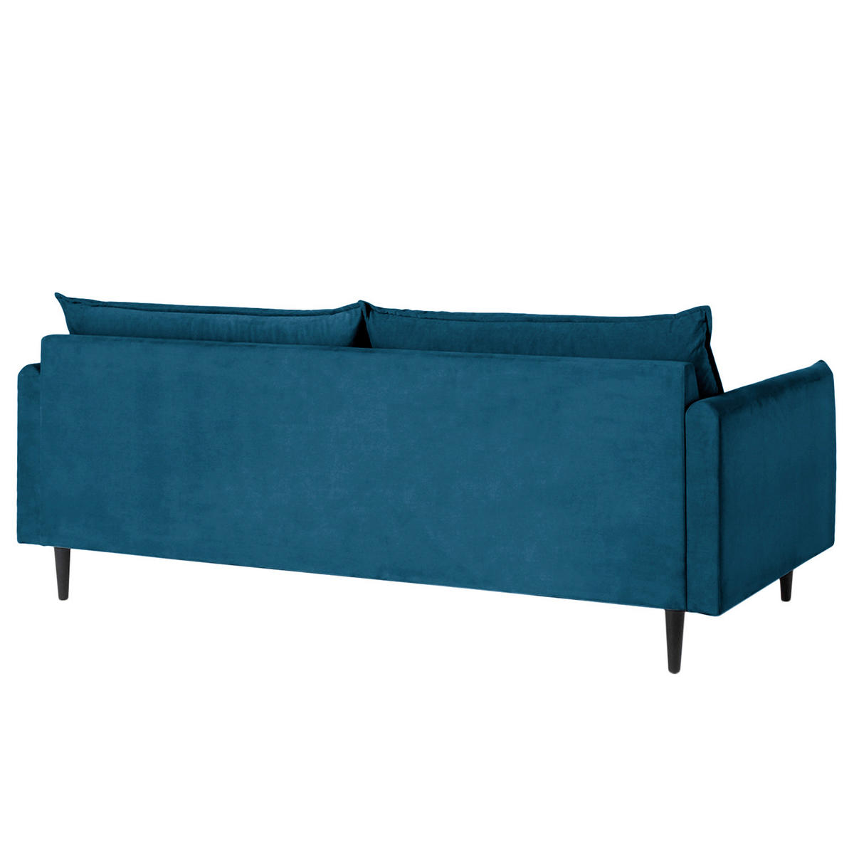 3-SITZER-SOFA JULI Samt Blau  - Blau/Schwarz, Design, Holz/Textil (203/86/100cm) - P & B