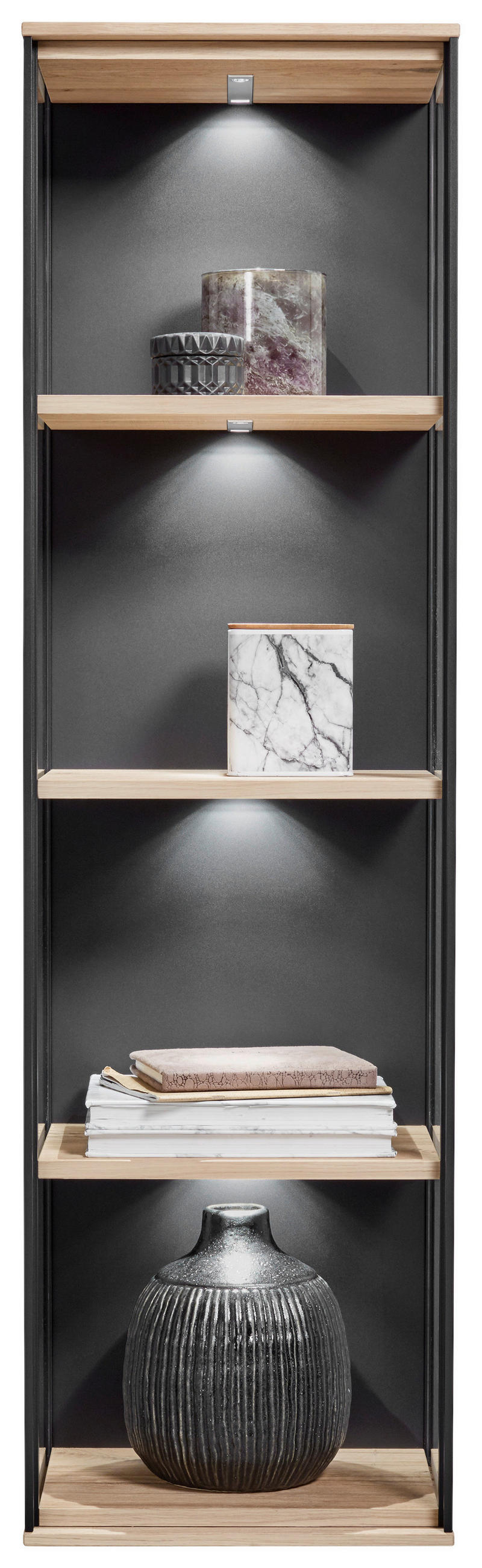 HÄNGEELEMENT Anthrazit, Eichefarben  39/139/33 cm  - Eichefarben/Anthrazit, Design, Glas/Holz (39/139/33cm) - Schöner Wohnen