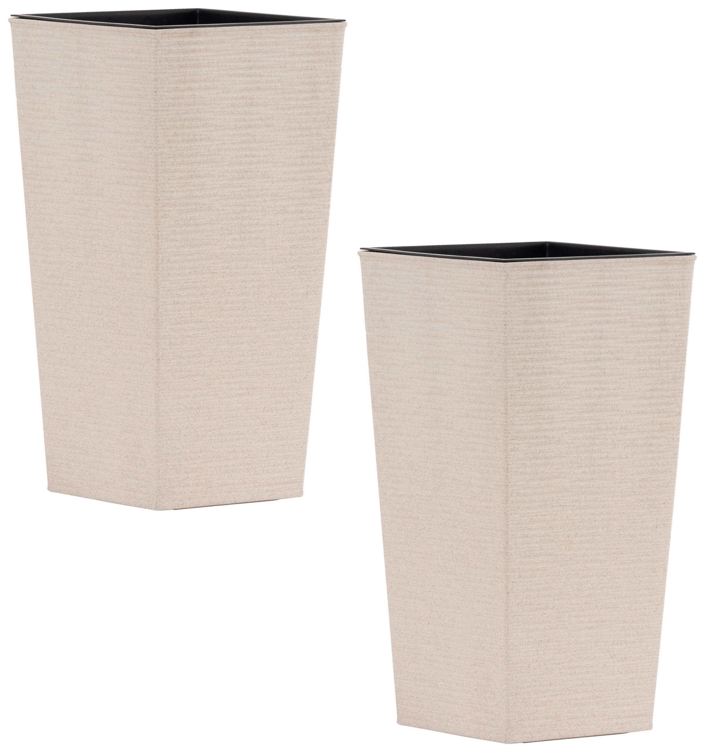 ÜBERTOPF-SET  2-teilig  - Creme, Basics, Kunststoff (30/57/30cm) - Siena Garden