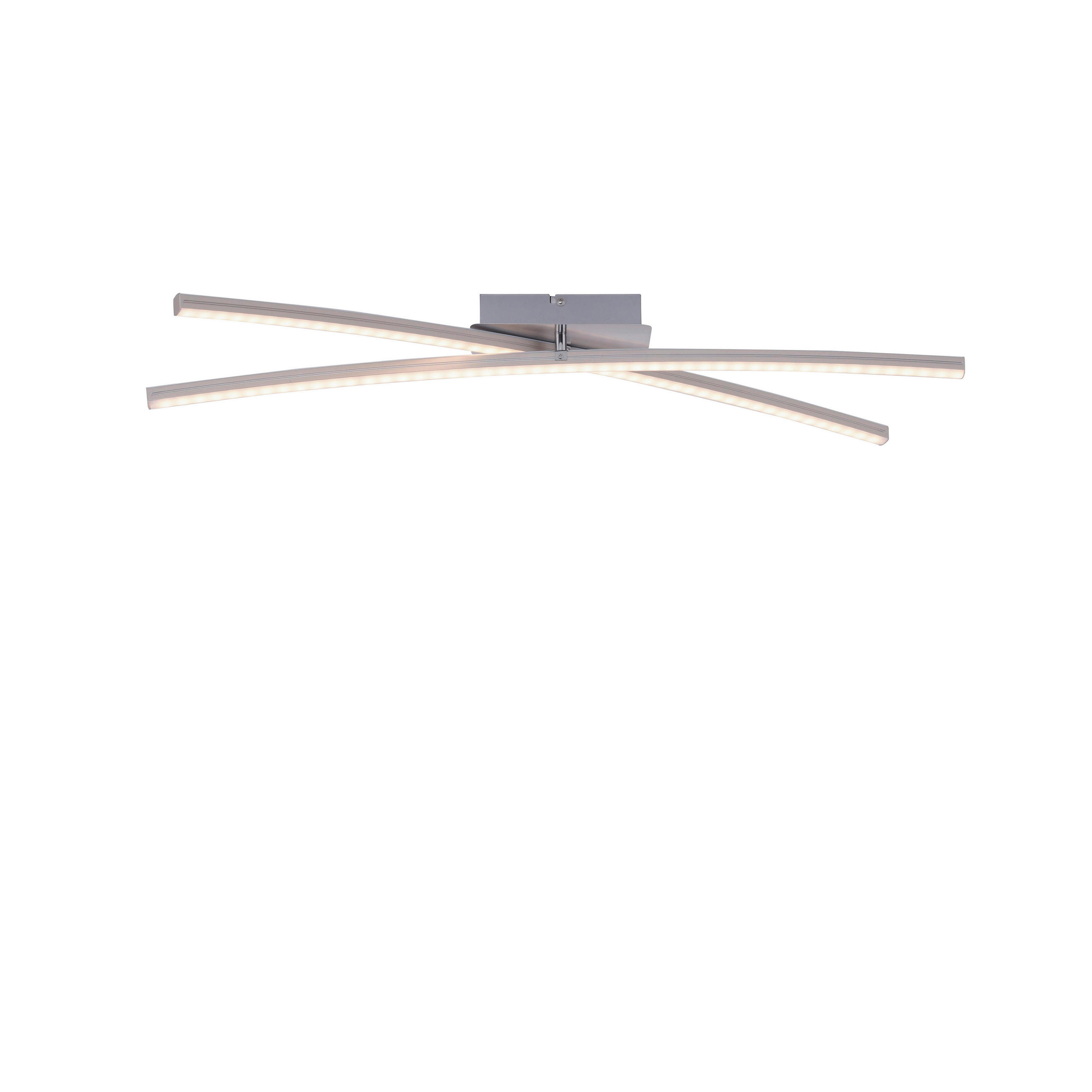 LED-DECKENLEUCHTE Alina 80,5/80,5/12,5 cm   - Silberfarben, Design, Kunststoff/Metall (80,5/80,5/12,5cm) - Just Light