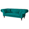 3-SITZER-SOFA in Mikrofaser Türkis  - Türkis/Braun, Design, Holz/Textil (232/79/97cm) - Livetastic