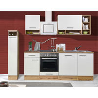 KÜCHENLEERBLOCK   in Weiß, Wildeiche  - Wildeiche/Silberfarben, Basics, Holzwerkstoff/Metall (250/205cm) - Respekta