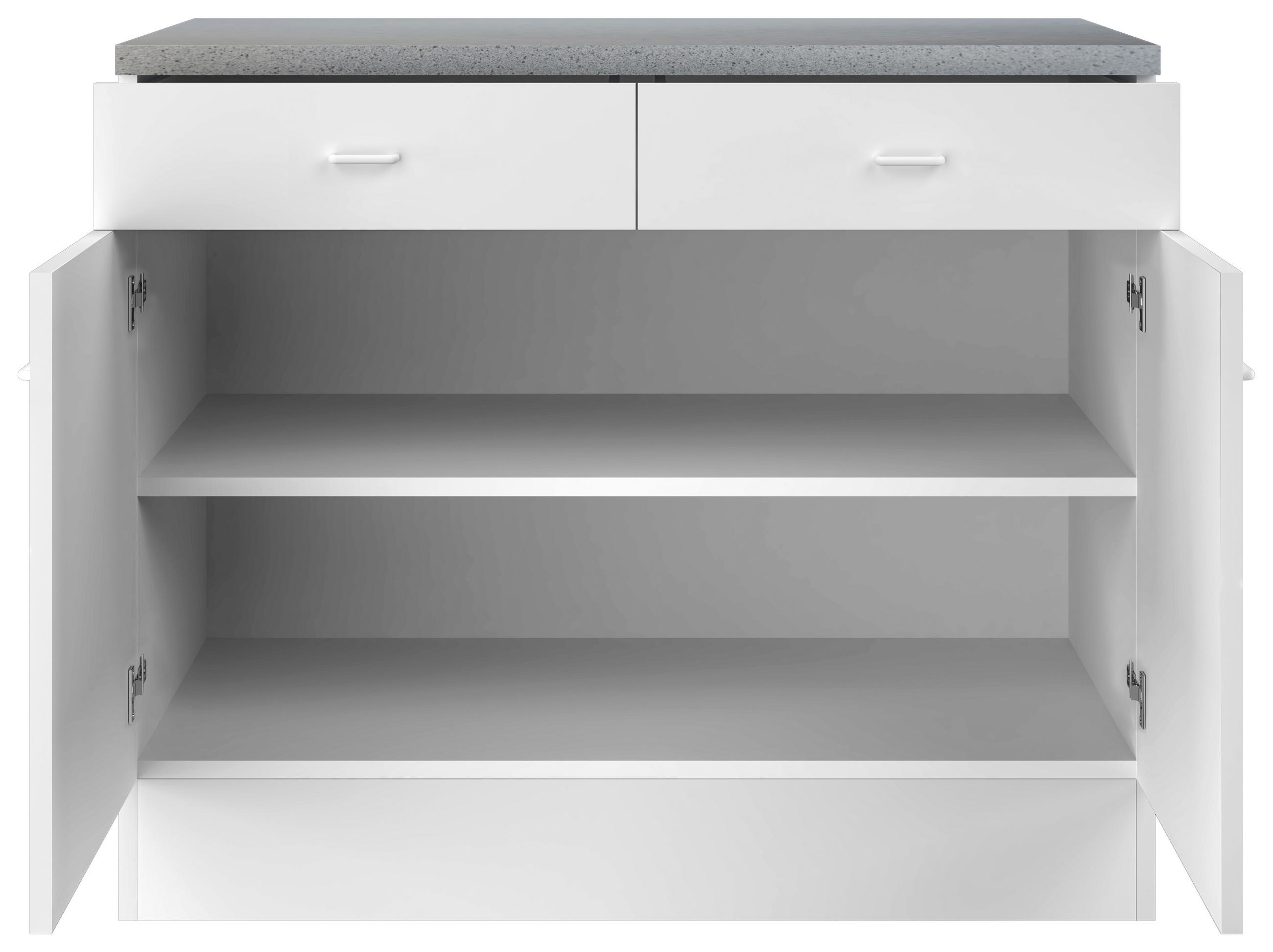 KÜCHENUNTERSCHRANK 100/85/50 cm  in Weiß  - Hellgrau/Weiß, KONVENTIONELL, Holzwerkstoff/Kunststoff (100/85/50cm) - FlexWell