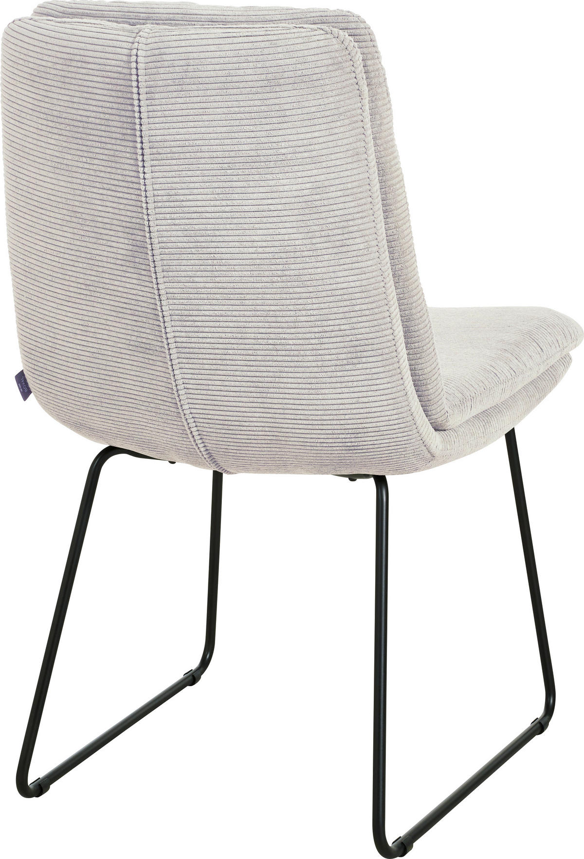 STUHL  in Cord  - Hellgrau/Schwarz, Design, Textil/Metall (49/90/68cm) - Johann Jakob