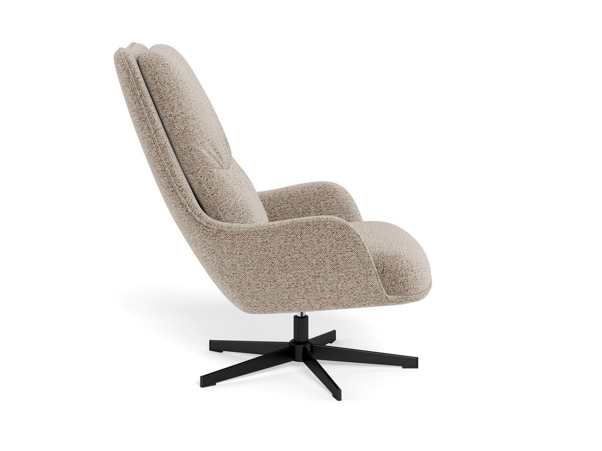 SESSEL in Bouclé Schwarz, Beige  - Beige/Schwarz, MODERN, Textil/Metall (72/93/84cm) - Livetastic